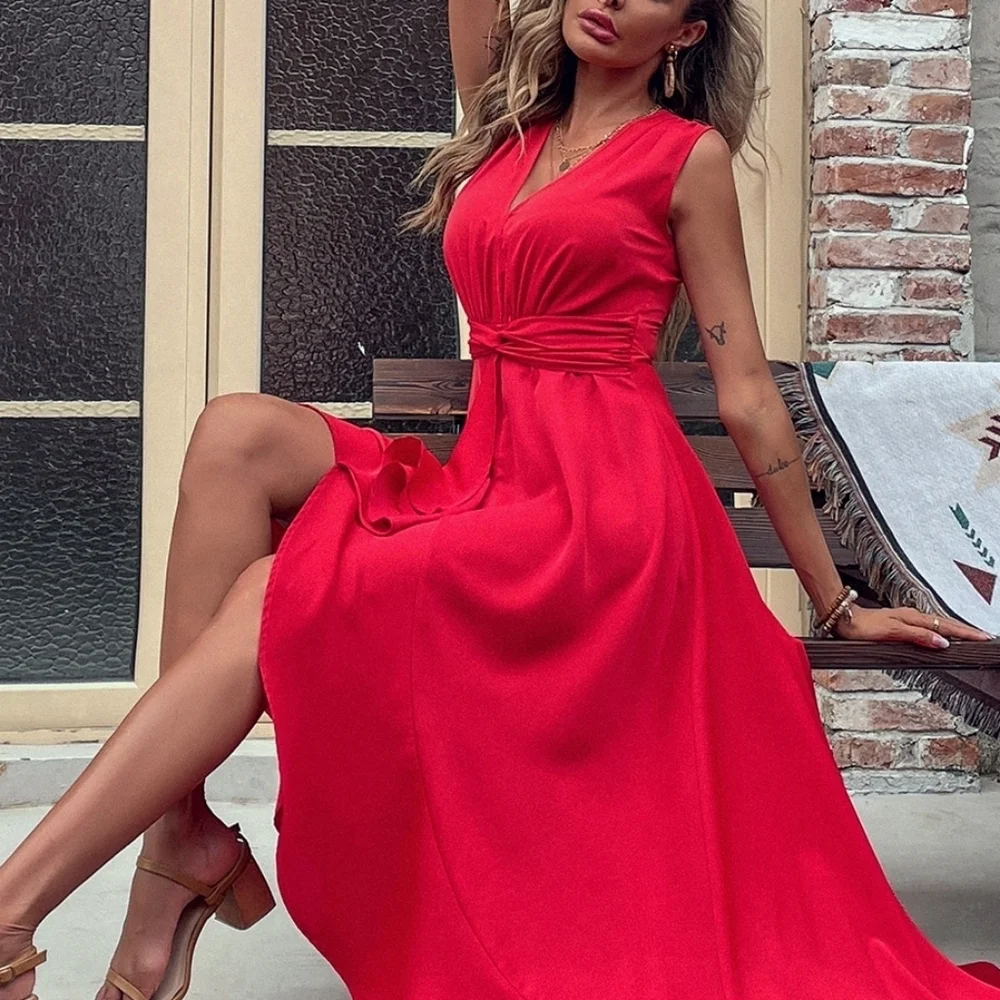 Twist Waist High Low Hem Dress - Picture 2 of 5